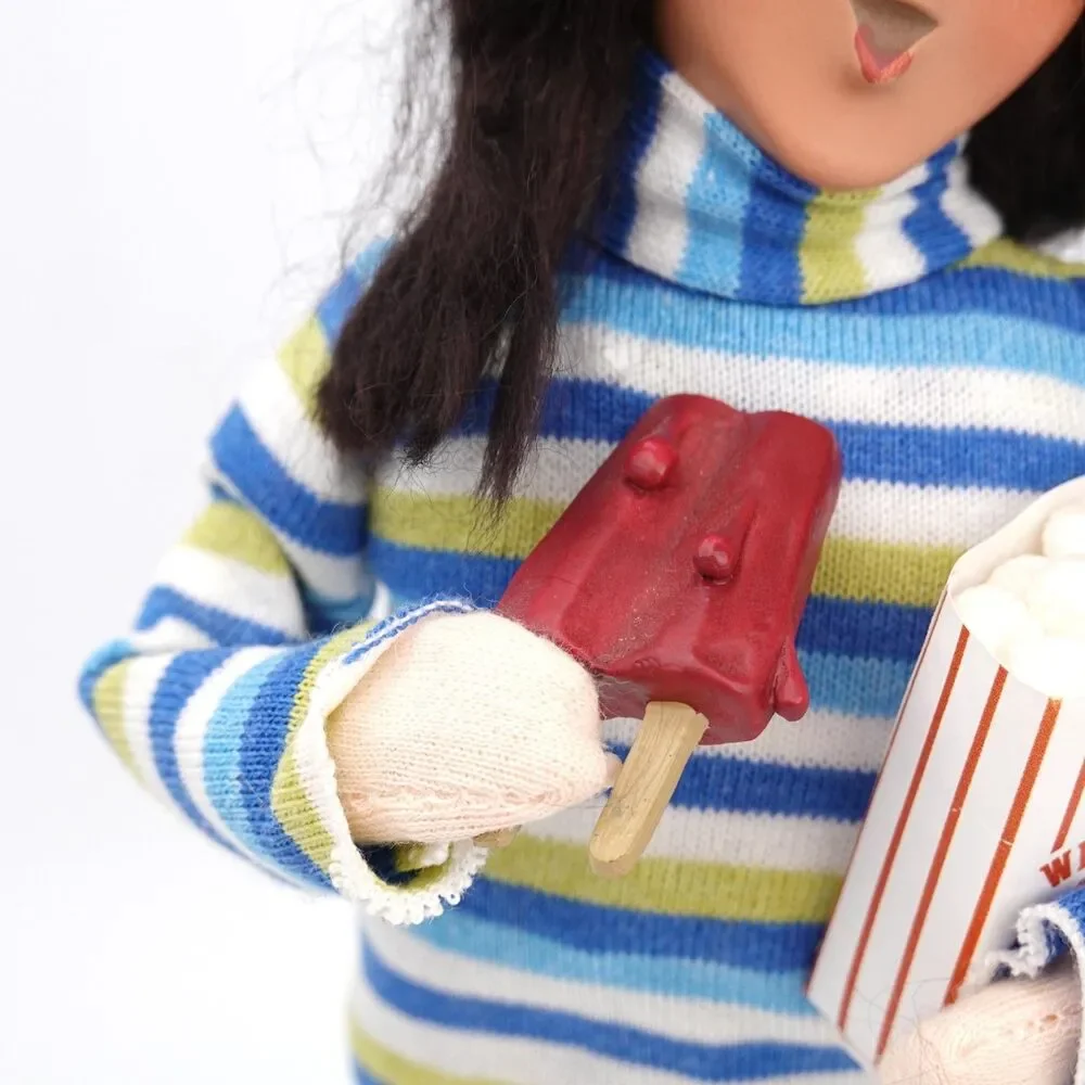 RARE Byers Choice 2008 Outer Banks Seashore Beach Girl w/ Popcorn & Popsicle